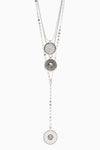 Silver Tone Multi Layer Coin Detail Necklace