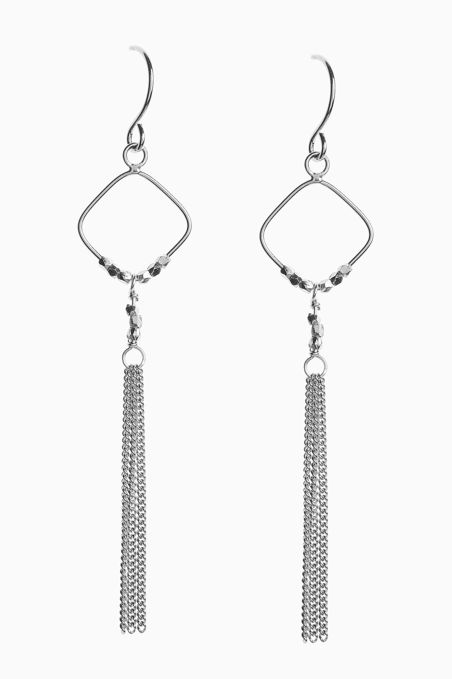 Sterling Silver Tassel Drop Earrings