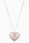 Gold_Silver_Rose Gold Tone Heart Pendant Necklace