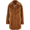 Brown faux fur longline coat