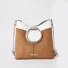 Beige metal hoop tote bag