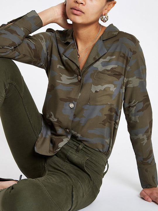 Green camo long sleeve shirt