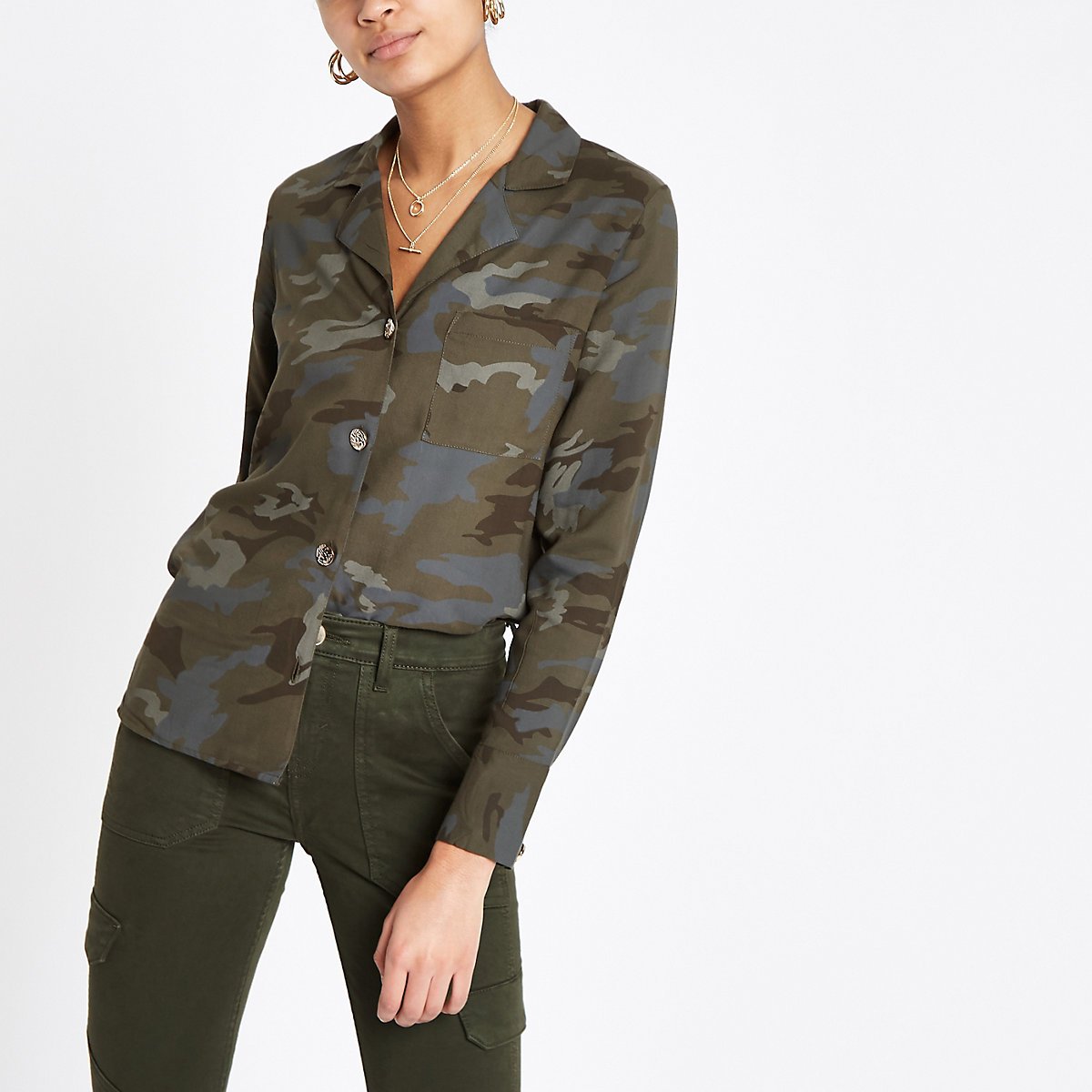 Green camo long sleeve shirt