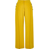 Yellow button wide leg trousers