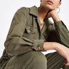 Khaki utility boiler jumpsuit