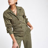 Khaki utility boiler jumpsuit