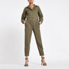 Khaki utility boiler jumpsuit