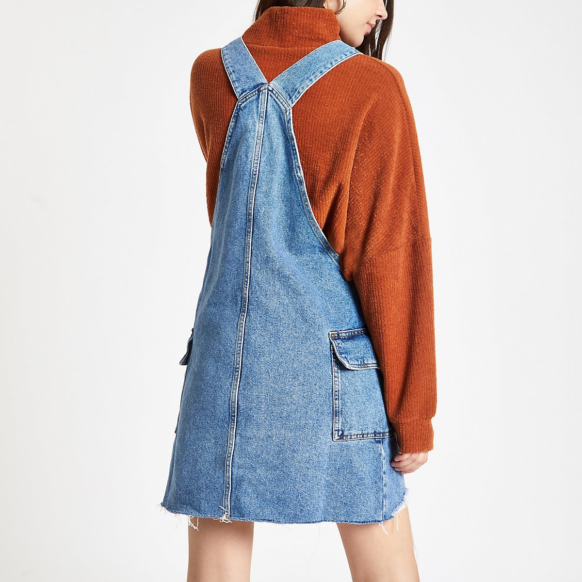 Blue utility denim dress