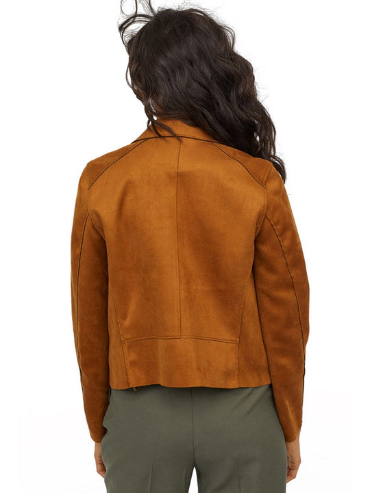 Tan suede biker jacket