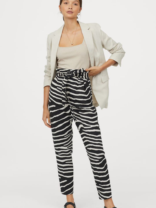 Linen-blend trousers