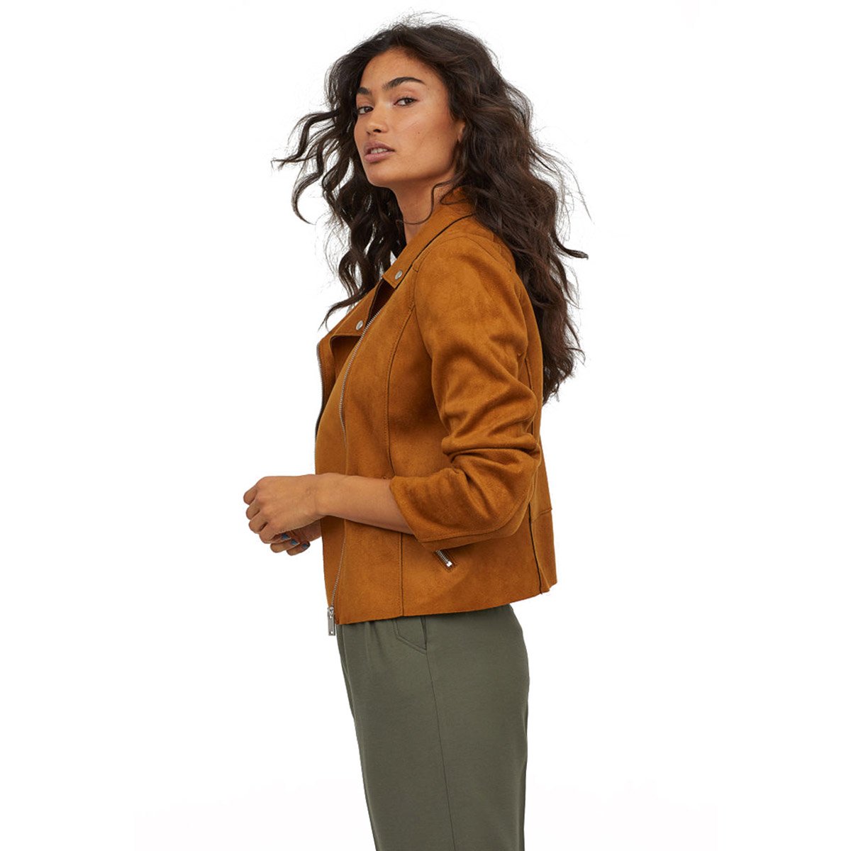 Tan suede biker jacket