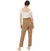 Linen-blend paper bag trousers