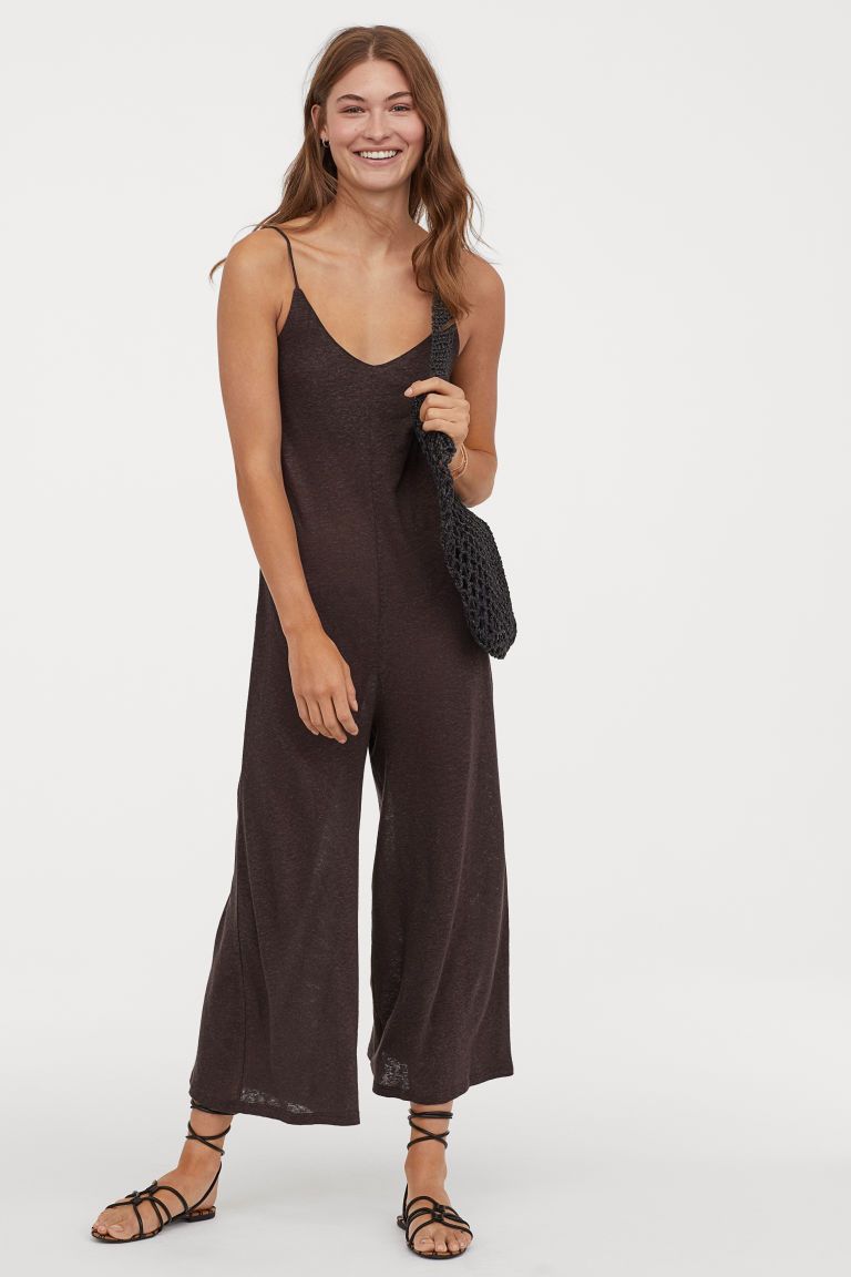 Linen-blend jumpsuit