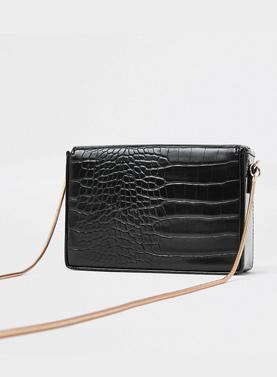 Black mini boxy cross body bag