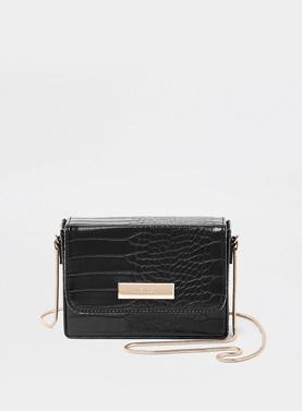 Black mini boxy cross body bag